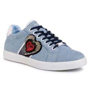 Aldo Blue Denim Sneakers with Heart Detail